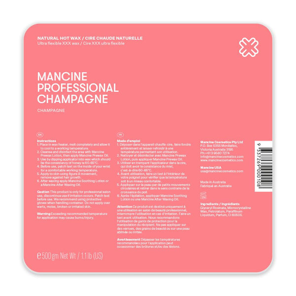 Mancine Professional Natural Hot Wax / Champagne 500g