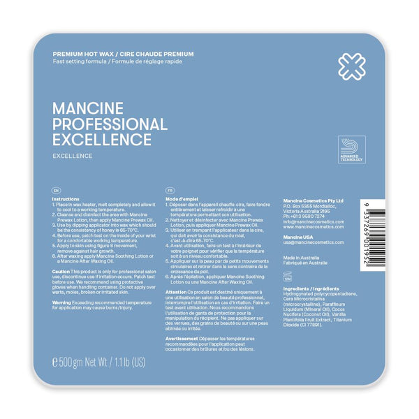 Mancine Professional Premium Hot Wax / Excellence 500g