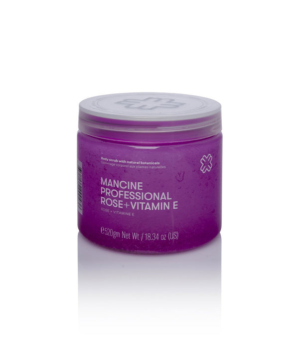 Mancine Professional Salt Body Scrub / Rose + Vitamin E 520g