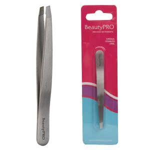 BeautyPRO® Slanted Tweezers: Stainless Steel
