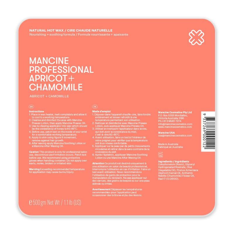 Mancine Hot Wax: Apricot Camomile (500gm)