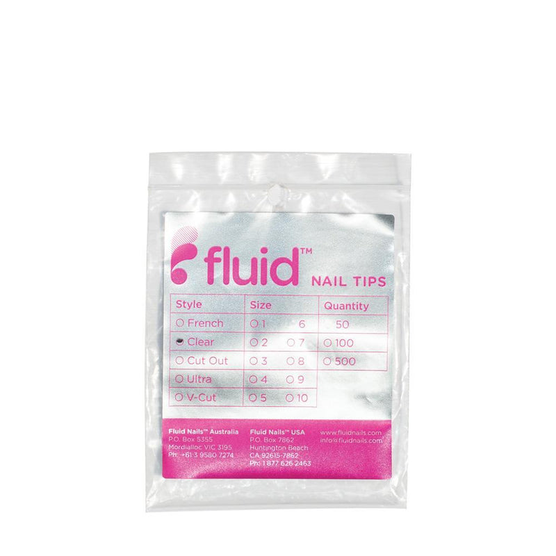Fluid™ French White Acrylic Tip Refills 50 pack (Various sizes)