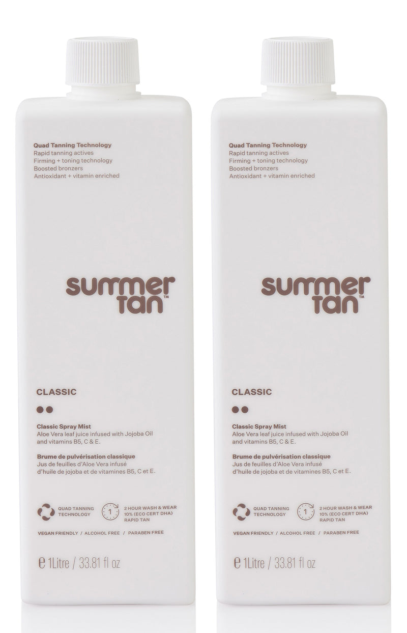 Summer Tan™ Professional Packs: Classic Spray Mist 2 x 1 Litre Medium, Dark or Both
