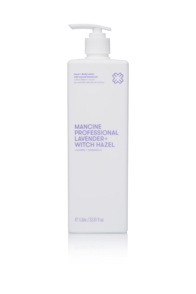 Mancine Professional Hand + Body Lotion: Lavender + Witch Hazel 1 Litre