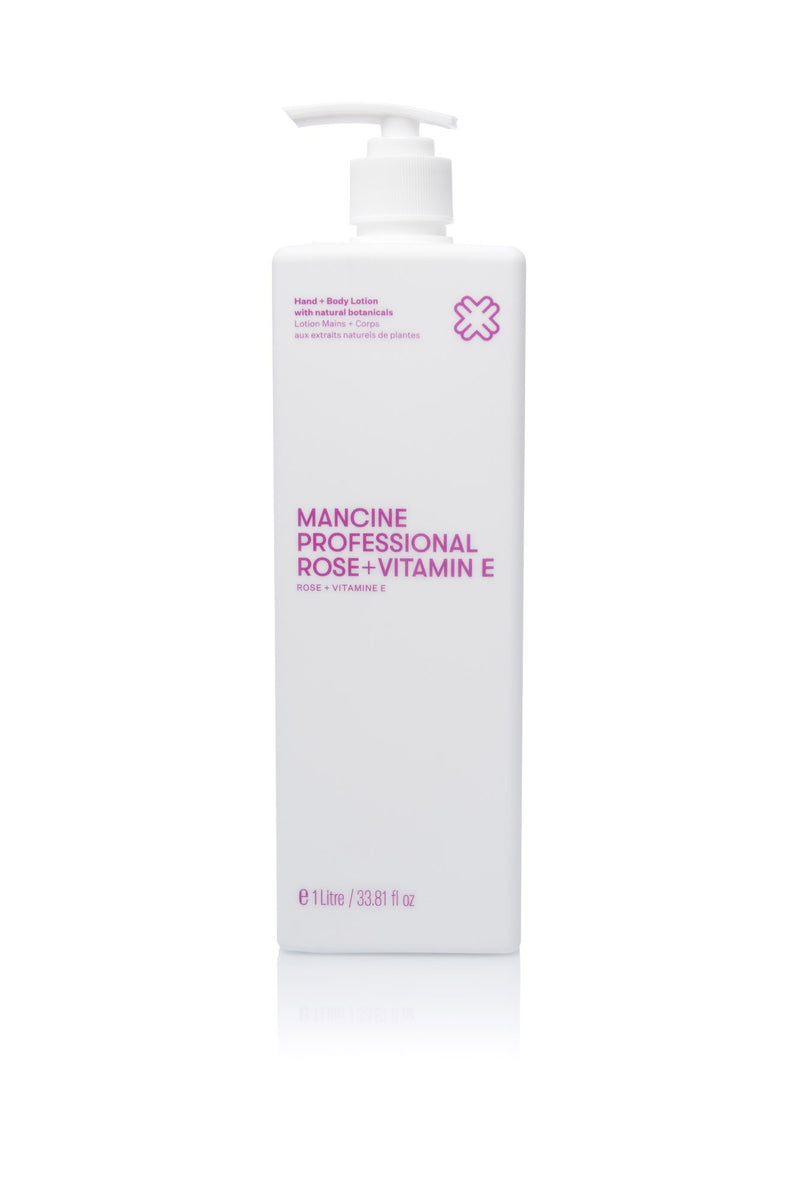 Mancine Professional Hand + Body Lotion: Rose + Vitamin E 1 Litre